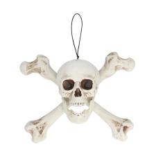 Totenkopf Roger – Halloween Deko für Piratenparty & Gruselmotto:37 x 31 x 15 cm 