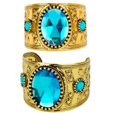 Gold bracelet with blue gemstone