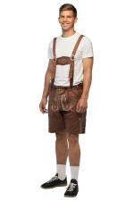 Fabric Oktoberfest trousers in a leather trousers look:brown 