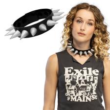 Necklace with spikes:black