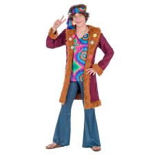 Mojo Hippie Kostüm: Hose, Shirt, Mantel, Haarband:bunt