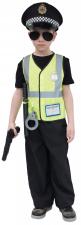 Accessoires:Polizei Set: Weste, Handschellen, Schlagstock:gelb 116-128 cm
