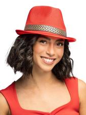 Trilby Fedora Funky  Hat:red 