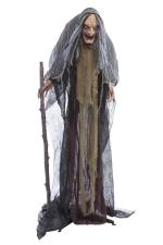 Accessoires:Interaktive Hexe Orenda – Gruselige Deko mit Licht, Sound & Bewegung für Halloween:160 cm 