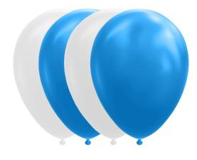 Accessoires:Oktoberfest Luftballons: Festliche Partydeko für Wiesn & Biergarten:15 Stück, 22 cm, blau/weiss 