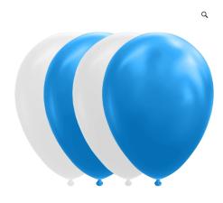 Accessoires:Ballons Oktoberfest : Decoration festive pour Wiesn et jardin a biere:15 pièce, 22 cm, bleu/blanc 