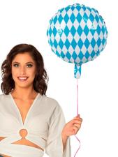 Oktoberfest Folienballon mit Bayern Rautenmuster:45 cm, blau/weiss 