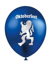 Oktoberfest Luftballons mit Löwe:12 Stück, 30 cm, blau 