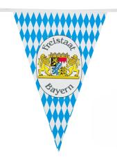Accessoires:Guirlande Fanions Oktoberfest: Décoration Bavaroise Freistaat Bayern:10 m / 30 x 20 cm, bleu/blanc 