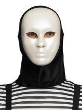 Maske Pantomime mit Kapuze: Theater & Halloween:weiss 