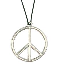 Hippie necklace Peace:silver