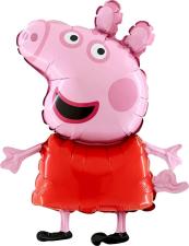 Accessoires:Peppa Pig Ballon en foil: Décoration de fête pour enfants:93 cm, rouge 