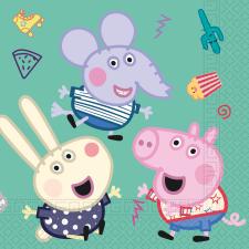 Peppa Pig Servietten: Kinderparty Geburtstagsdeko:20 Stück, 33 x 33 cm, mehrfarbig