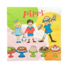 Accessoires:Pippi Langstrumpf Servietten mit fröhlichem Motiv für Kinderparty & Geburtstag:16 Stück, 33 x 33 cm, bunt 
