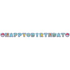 Accessoires:Pokemon Happy Birthday Garland: Kids' birthday party decorations:200 x 15 cm, colorful 