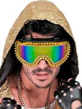 Retro Ski Goggles with Golden Studs: For Carnival, Festivals & Theme Parties:or/gold