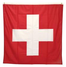 Swiss hoist flag: August 1st decoration:90 x 90 cm, red/white 