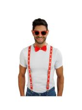 Accessoires:Schweiz Fan Set 3-teilig:rot/weiss 