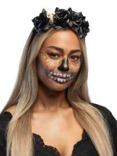 Accessoires:Tiara with skull: Dia de los Muertos headband:black 