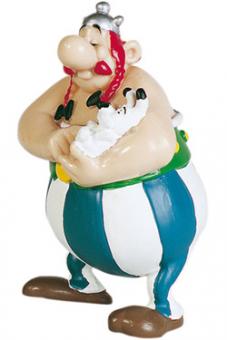 Asterix Figur: Obelix mit Idefix:8 cm, mehrfarbig 