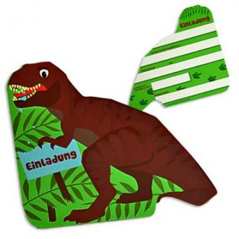 Dinosaur Invitation cards:14 x 12 cm, green 