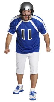 American Football Spieler: ohne Helm:blau 