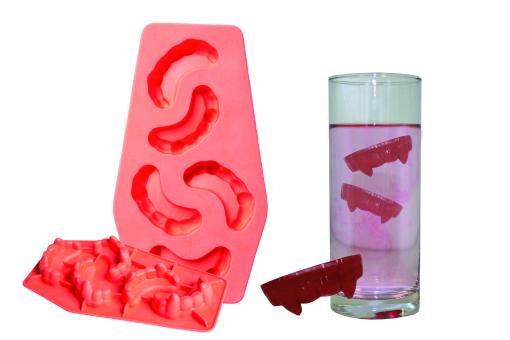 Ice cube maker, vampire teeth:19 x 11 cm, red 