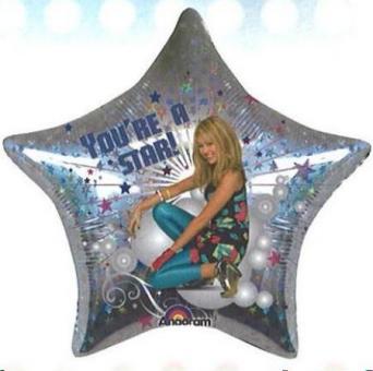 HANNA MONTANA: Silberfolienballon Star 