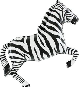 Zebra Balloon foil:90 x 60 cm, black/white 