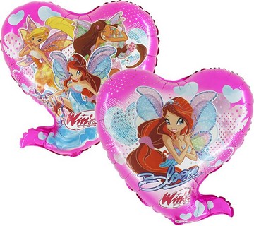 Winx Club: Folienballon Kindergeburtstag Partydekoration:65 cm, pink 