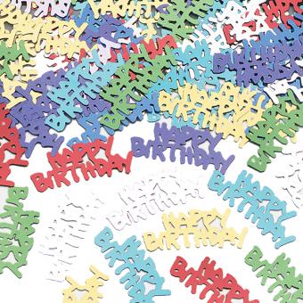 Confettis décoratifs Happy Birthday:14 g / 1.5 x 1.5 cm, coloré 