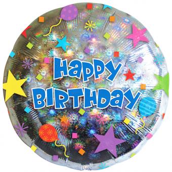 Ballon feuille Happy Birthday:45 cm, coloré 