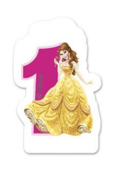 Disney Princess Kuchenkerze No 1:5.5 x 4.5 x 0.8 cm, gelb 