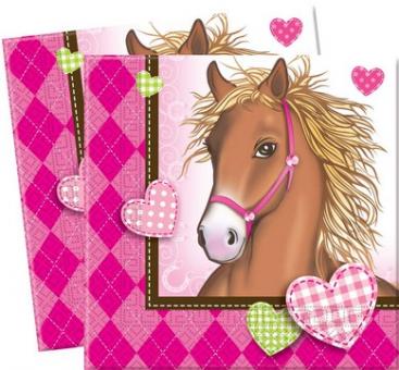 Horses Napkins:20 Item, 33 x 33 cm, multicolored 