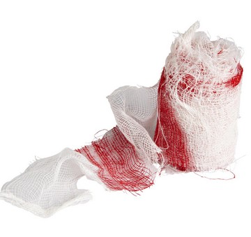 Bandage taché de sang:6.8 m, rouge 