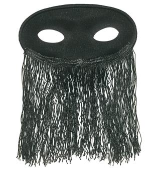 Domino mask with fringes:black 