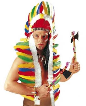 Indianer Kopfschmuck:160 cm, mehrfarbig 