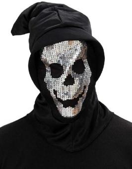 Masque de crâne avec des paillettes:noir 