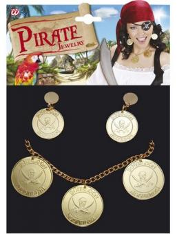 Bijoux de pirate: Collier et Boucles d'oreilles:or 