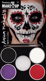 Dia De Los Muertos make-up set: Day of the dead make-up:multicolored 