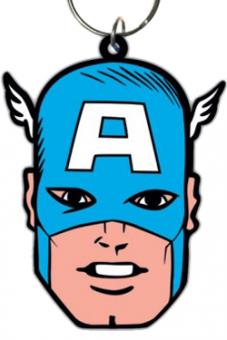Captain America:  Gummi-Schlüsselanhänger Face :6 cm 