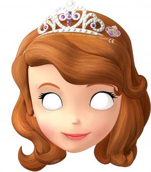 Princesse Sofia Masques de fête:6 pièce, 18 cm x 25,5 cm, marron 
