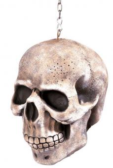 Totenkopf an Kette:Halloween Deko:20 cm, weiss 