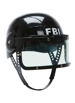 FBI police helmet for children: with folding visor:black 