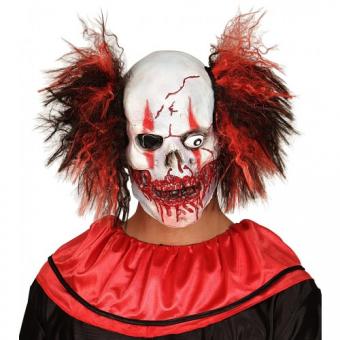 Masque de clown tueur avec cheveux:rouge 