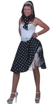 50s skirt: rock 'n roll skirt with scarf:black 