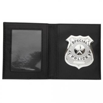 Police badge in wallet:silver 