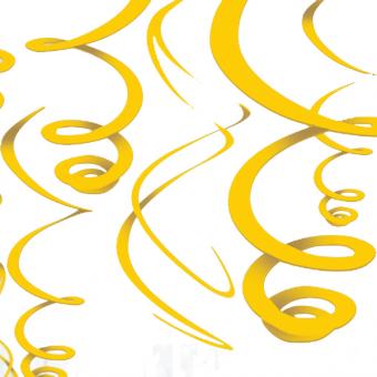 Spirales décoratives:10 pièce, 55.8cm, jaune 