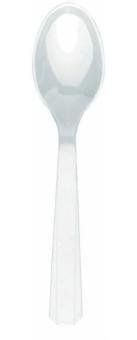 Plastic-Spoon:10 Item, 14.5 cm, white 