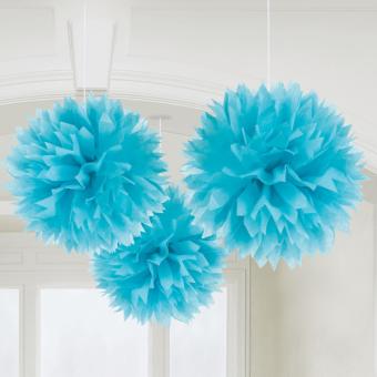 Decorative balls:3 Item, 40.6cm, blue 